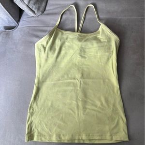 NWOT LULULEMON Power Y Tank Built in Bra Light Yellow Size 6